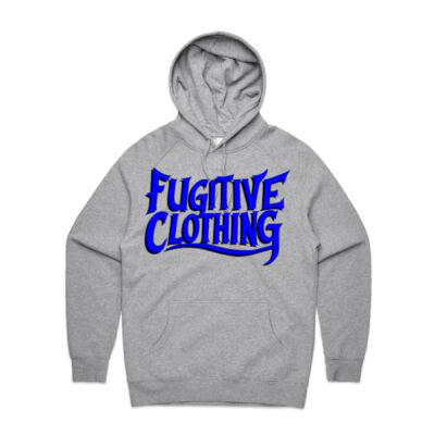 Mens Hoody - Blue Logo - Fugitive Clothing Thumbnail